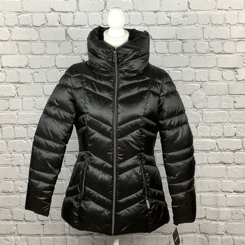 NWT Ellen Tracy Black Puffer Coat Size S